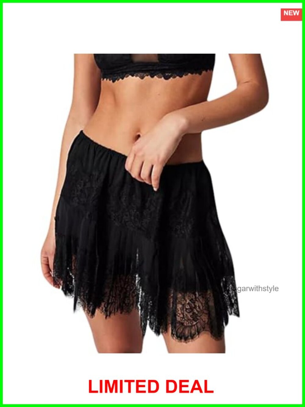 Women Lace Mini Skirt Polyester Elastane Low Rise Layered Ruffle Flowy